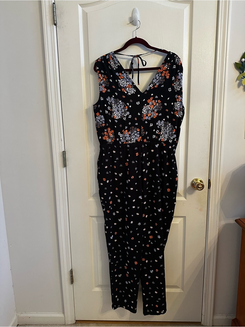 loft black floral jumpsuit